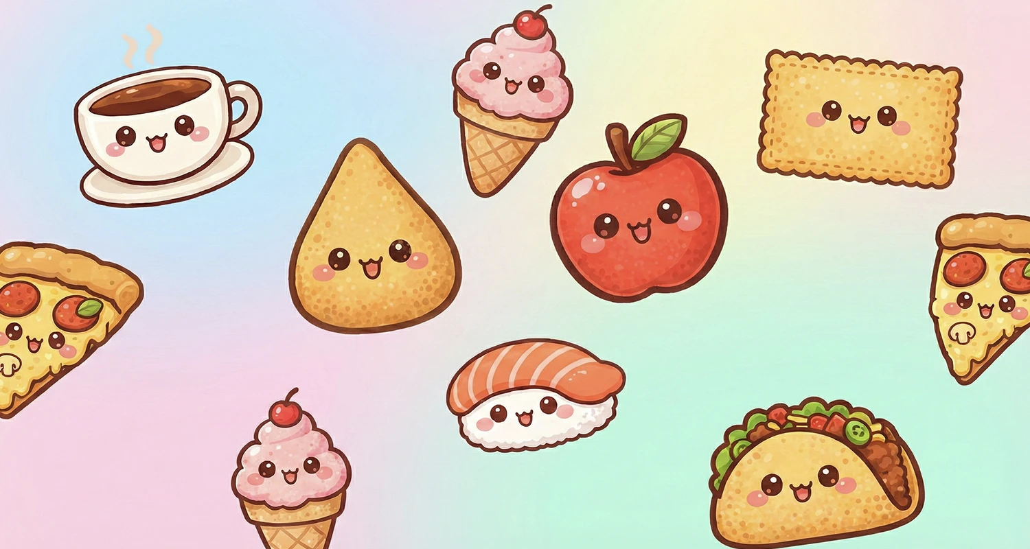 Kit Digital Comidinhas Kawaii
