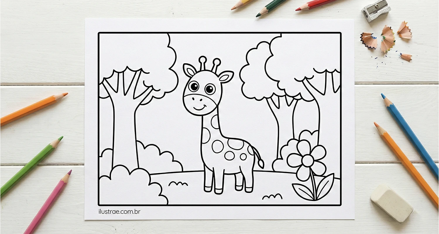Girafinha para pintar (PDF grátis)