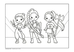 guerreiras do k-pop para colorir