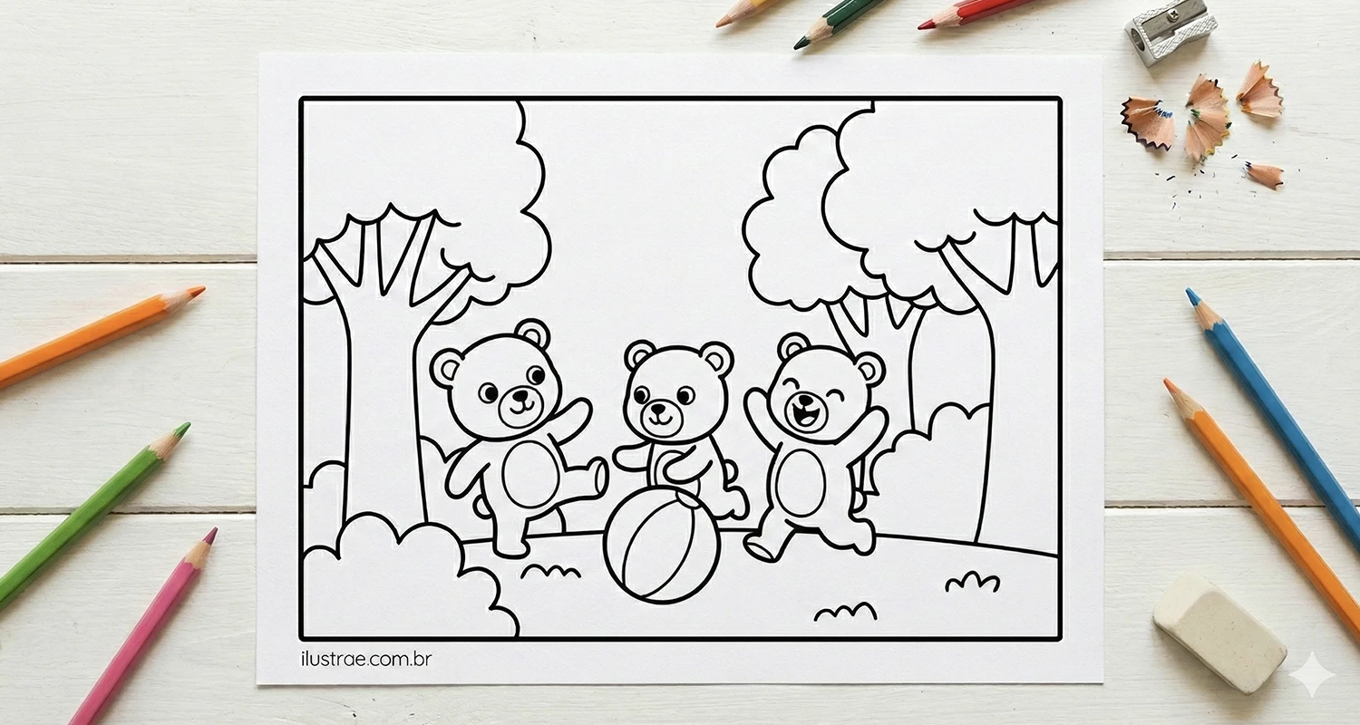 Ursinhos para pintar (PDF grátis)
