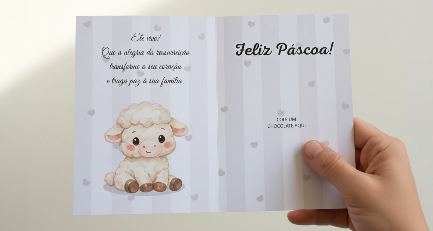 Cartão de páscoa para colar chocolate
