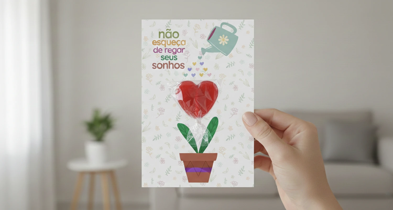 cartão com pirulito
