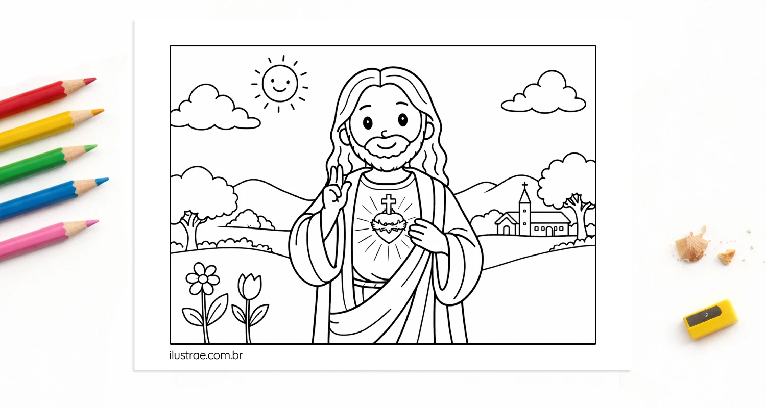 desenho de jesus para colorir