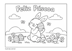 coelho da páscoa para colorir