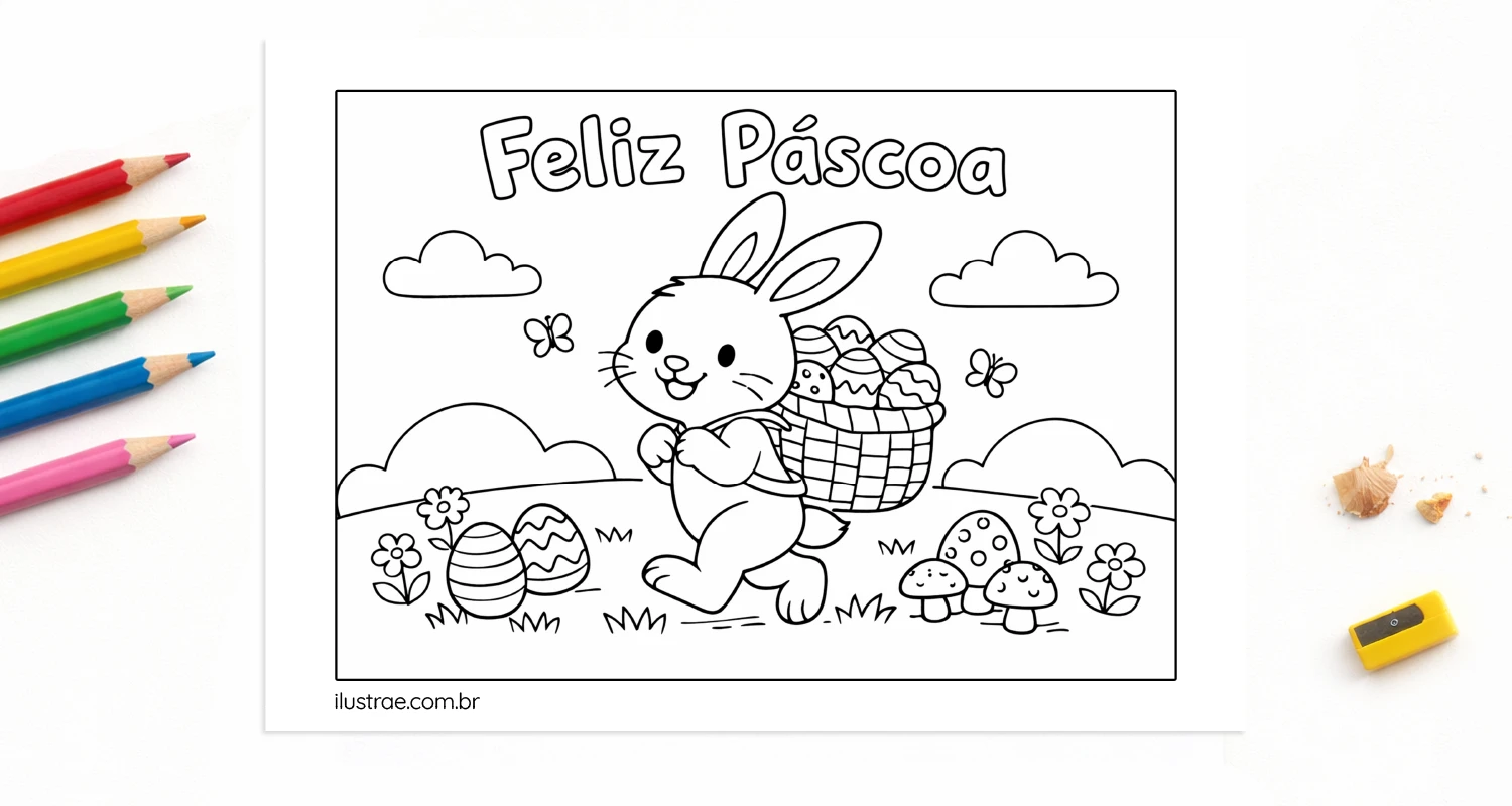 coelho da páscoa para colorir