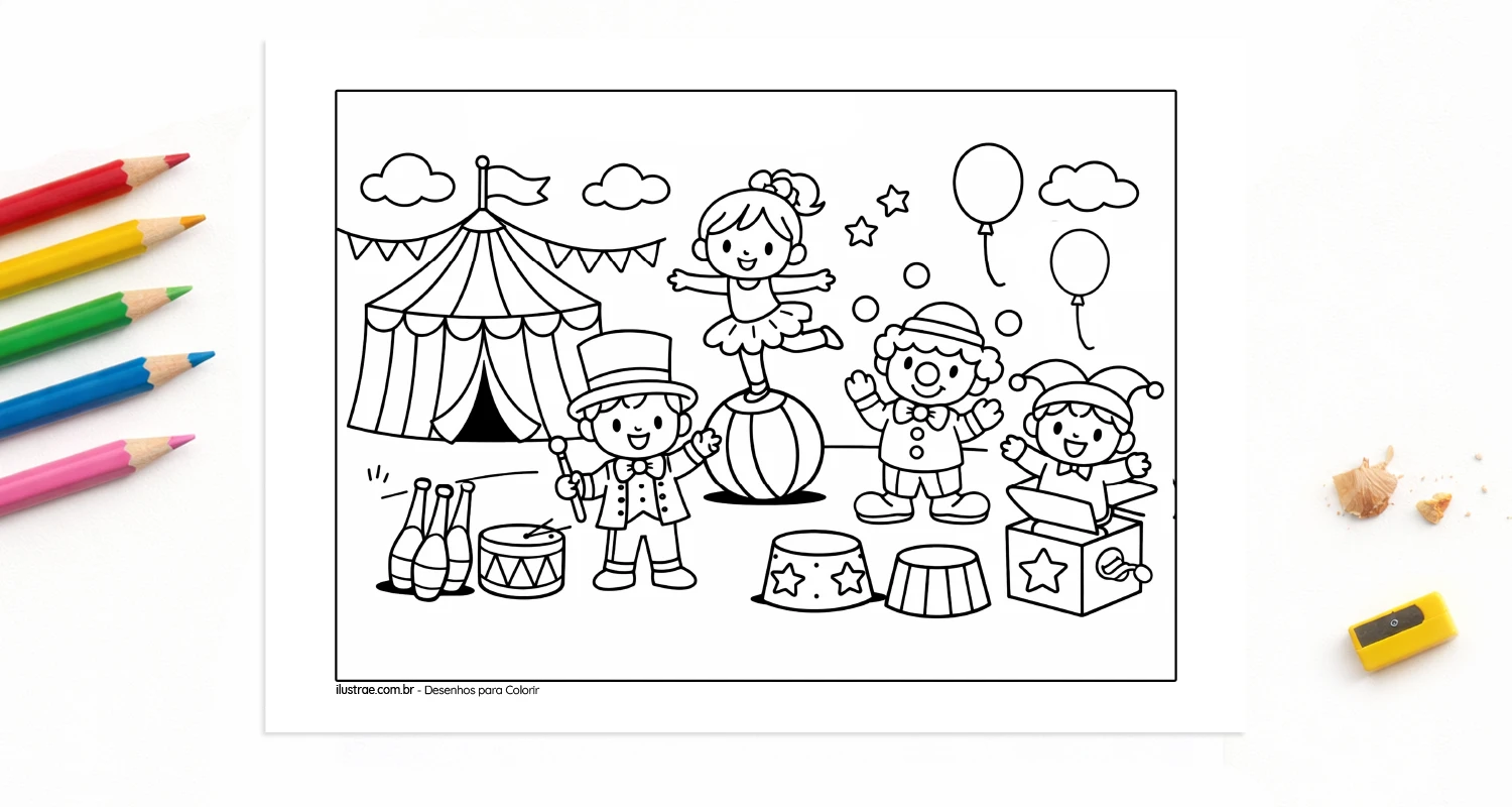 desenho de circo para colorir