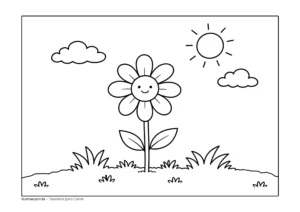 desenho de flor para colorir