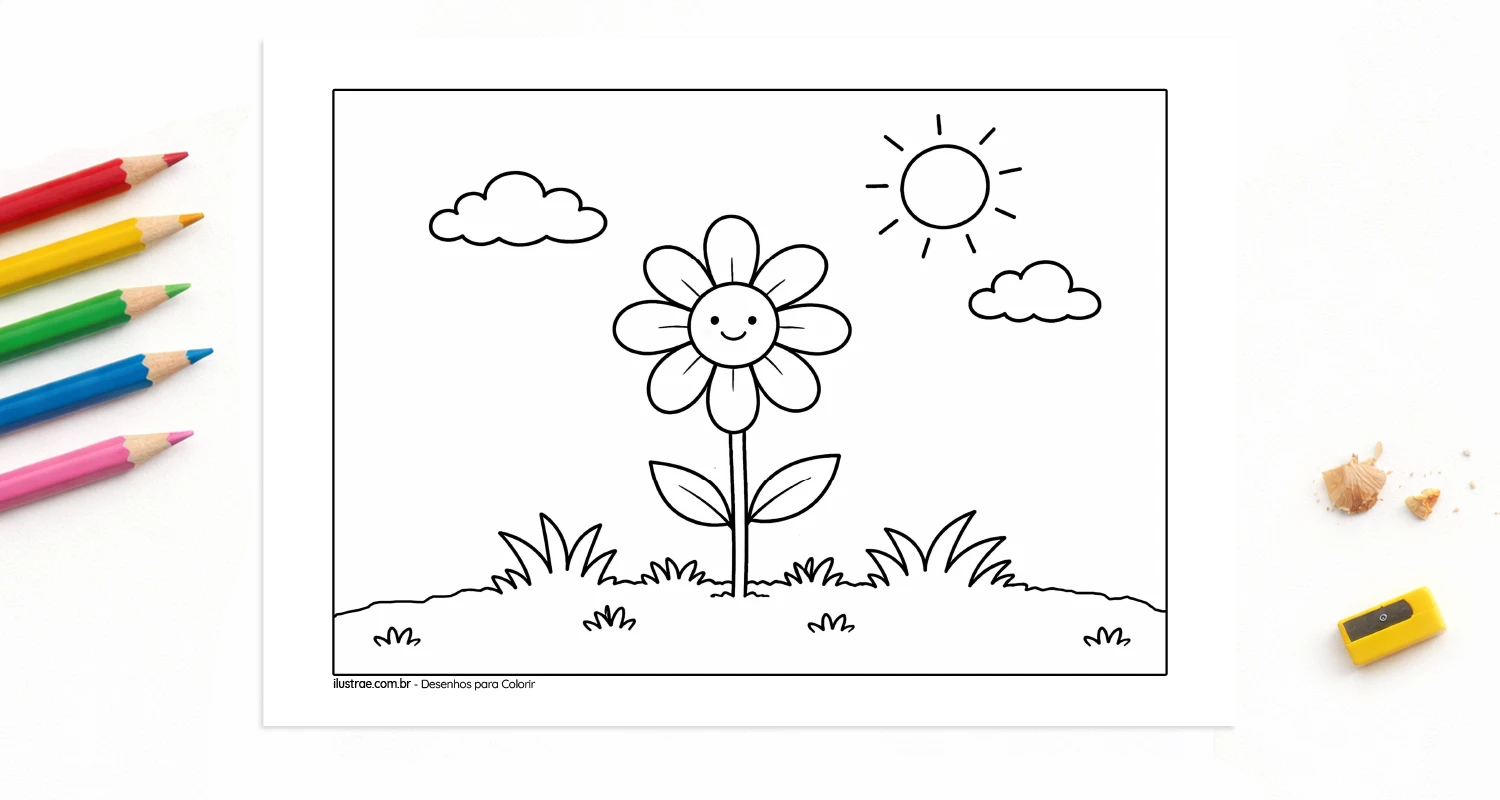 flor para colorir