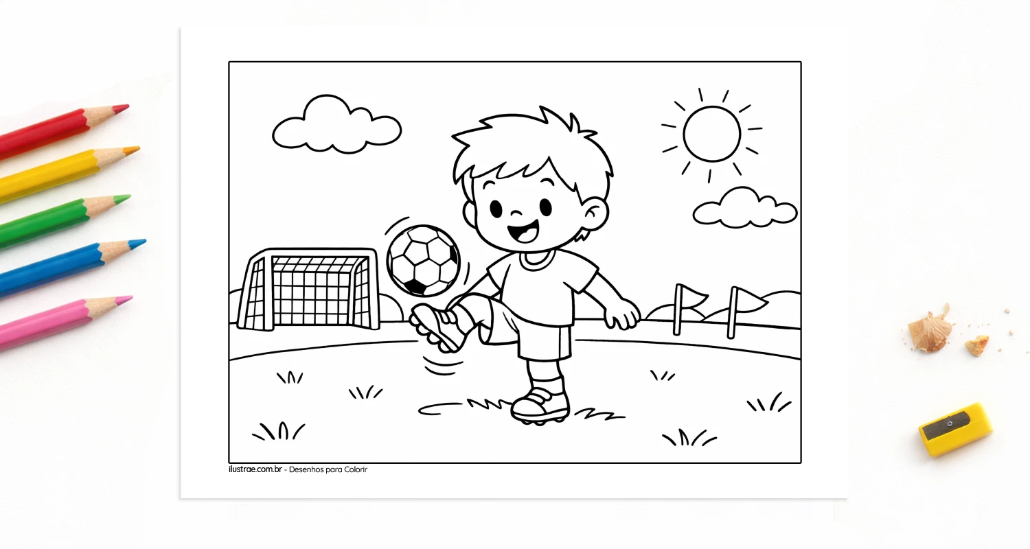 desenho de futebol para colorir