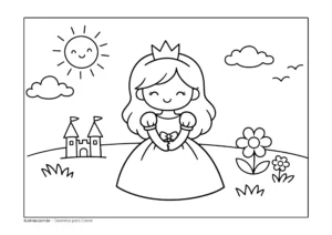 desenho de princesa para colorir