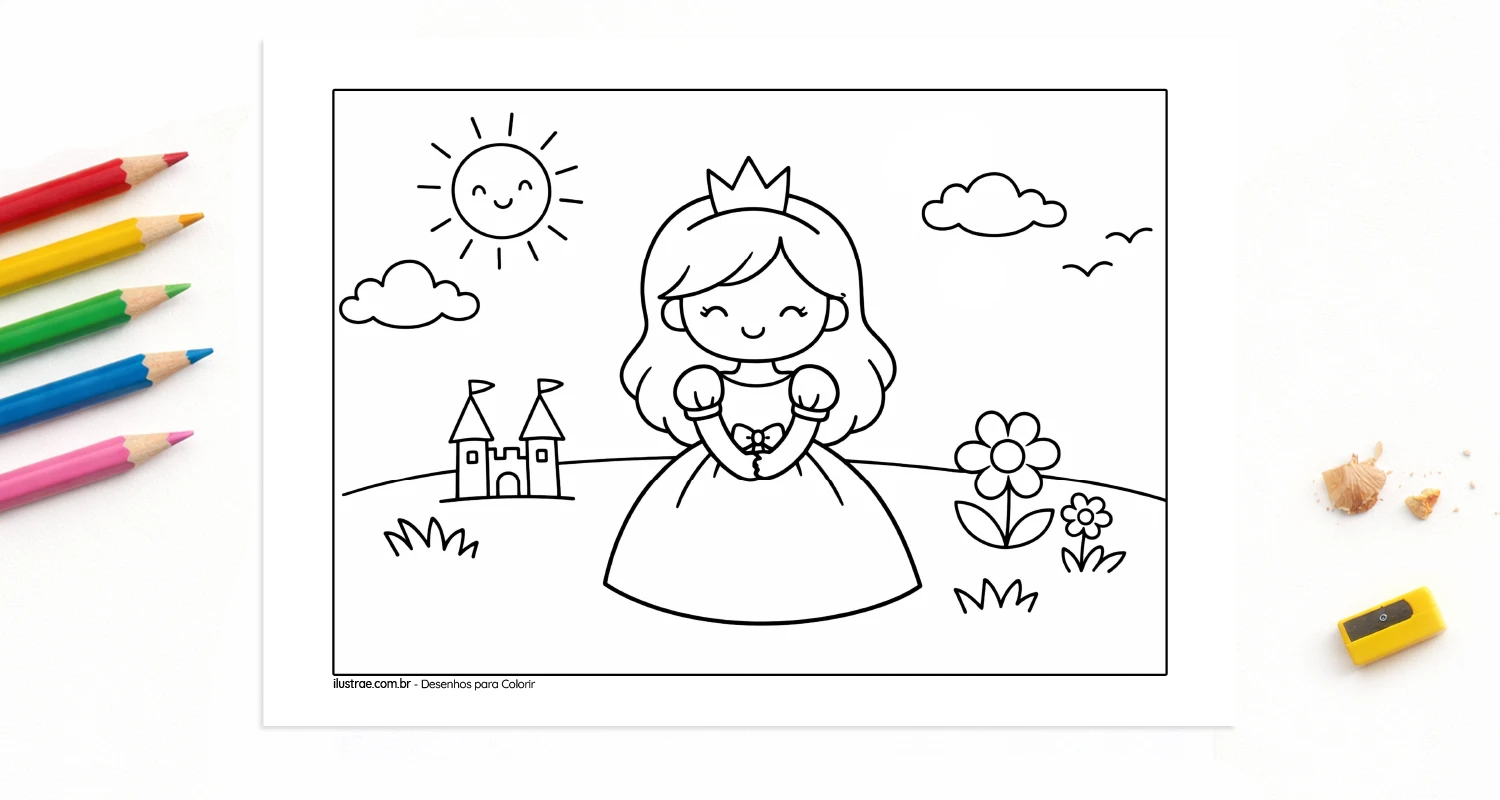 desenho de princesas para colorir