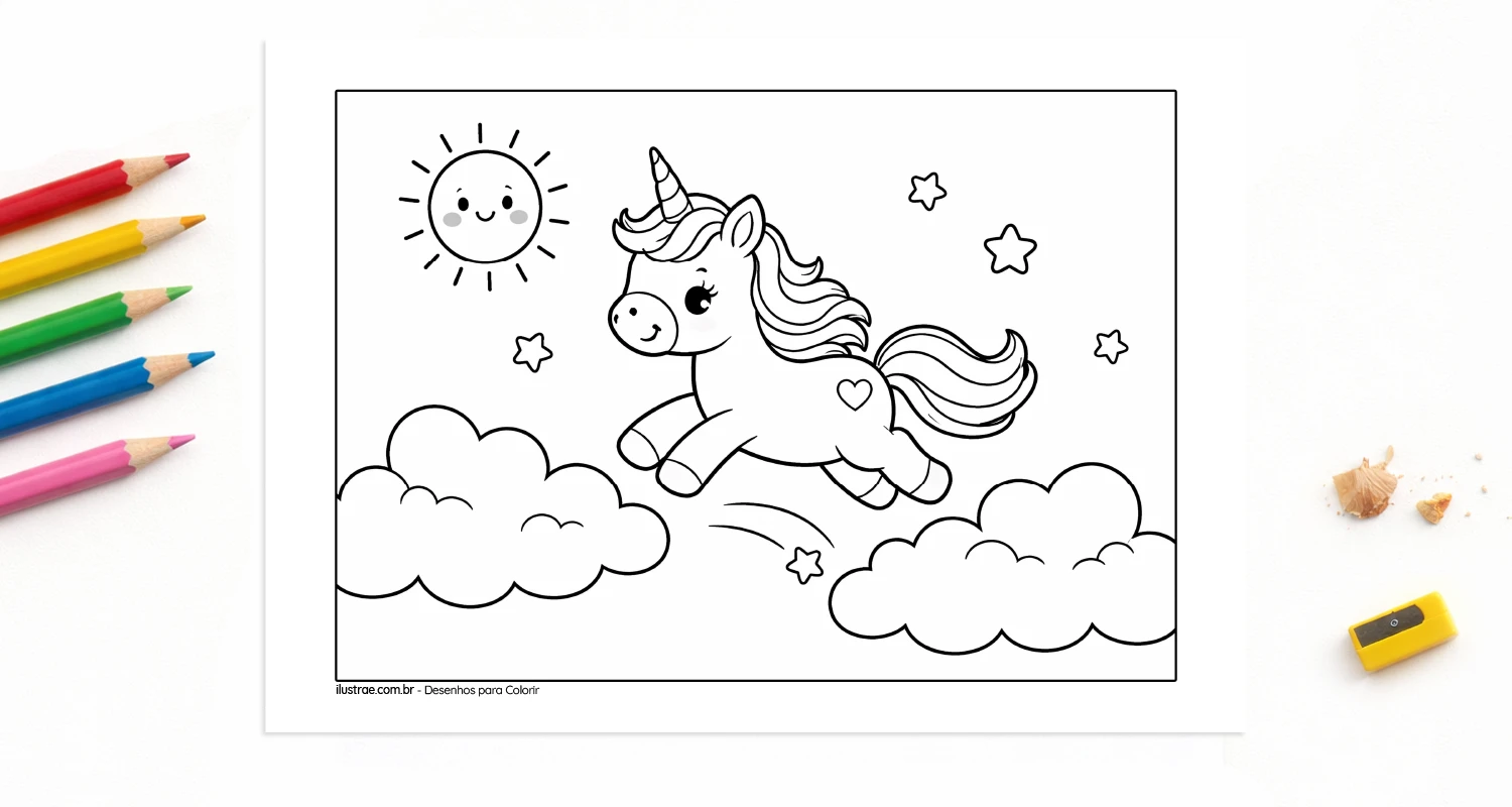 desenho unicornio para colorir