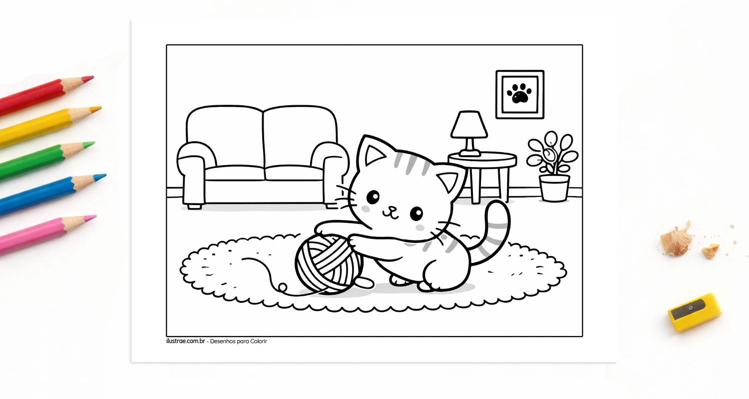 desenho de gato para colorir