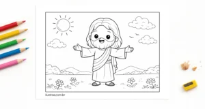 jesus para colorir fofo