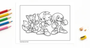 sonic para colorir
