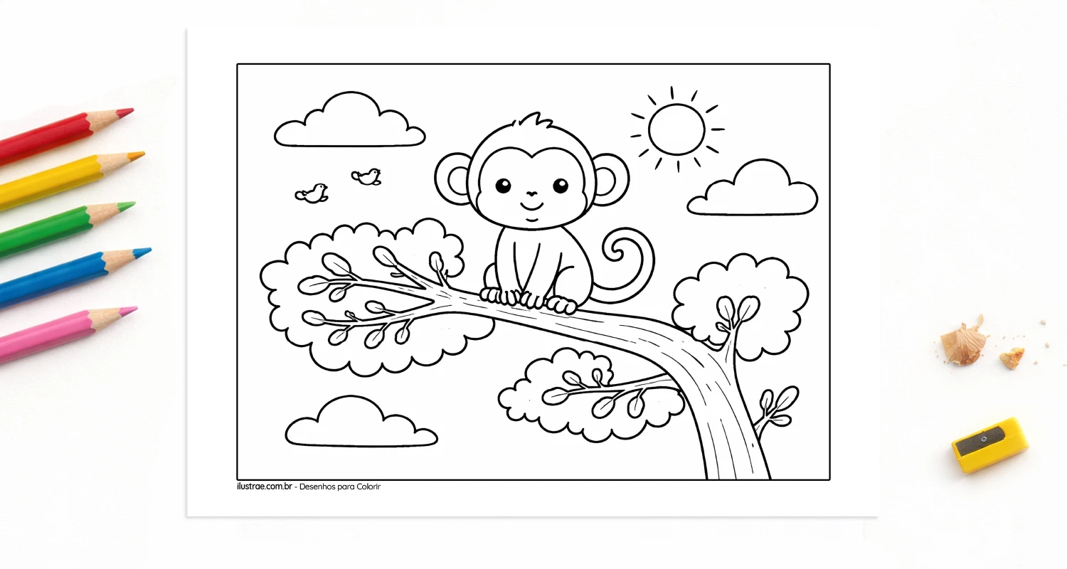 desenho de macaco para colorir
